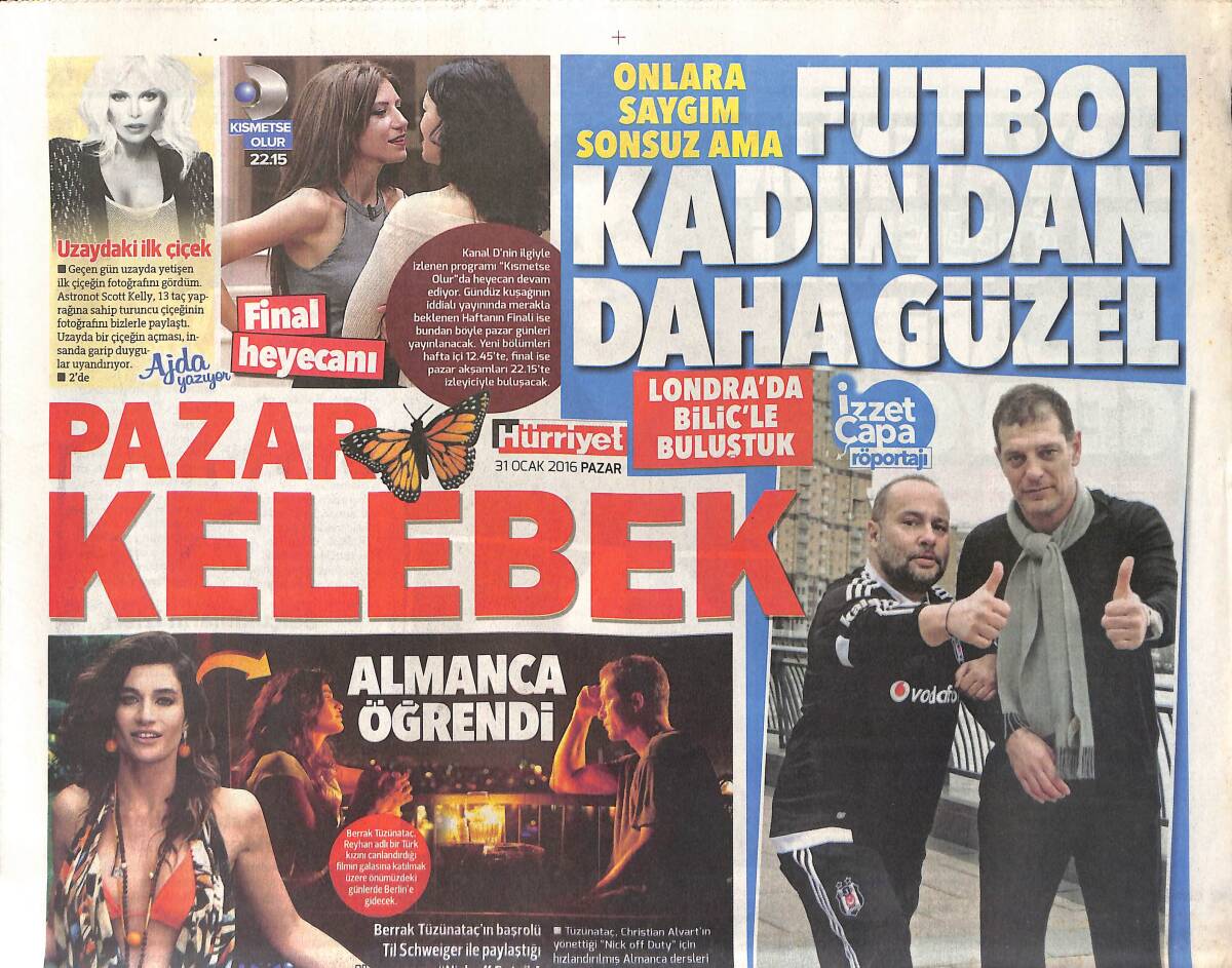 Hürriyet Gazetesi Kelebek Eki 31 Ocak 2016 - Kubat: Funk'a Bayılırım - Ferdi Baba Tolgahan'ı İstiyor GZ155037 - 1