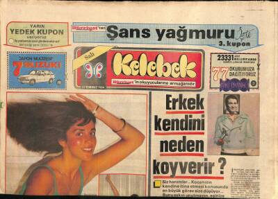 Hürriyet Gazetesi Kelebek Eki 31 Temmuz 1984 - Emmanuellein Çıplak Yıldızı Sylvia Kristel , Bu Kez Mata Hari Rolünde... GZ114936 - 1