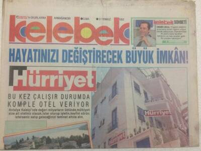 Hürriyet Gazetesi Kelebek Eki 31 Temmuz 1992 - Demir Ural Güzel Kadınlara Bayılıyor GZ50089 - 1
