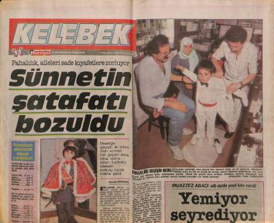 Hürriyet Gazetesi Kelebek Eki 4 Ağustos 1988 - Muazzez Abacı Altı Ayda Yedi Kilo Verdi , Yemiyor Seyrediyor GZ93882 - 1