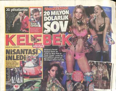 Hürriyet Gazetesi Kelebek Eki 4 Aralık 2014 - Victorias Secretten 20 Milyon Dolarlık Şov GZ124815 - 1