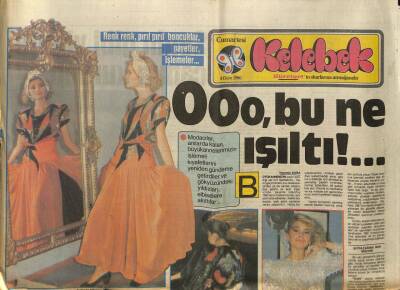 Hürriyet Gazetesi Kelebek Eki 4 Ekim 1986 - Paris Podyumlarında Arabesk Rüzgarı... GZ94085 - 1