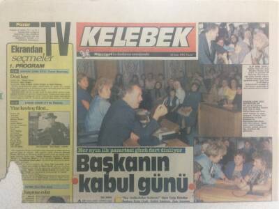 Hürriyet Gazetesi Kelebek Eki 4 Ekim 1987 - Başkanın Kabul Günü GZ32840 - 1