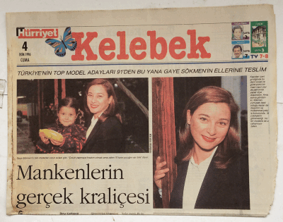 Hürriyet Gazetesi Kelebek Eki 4 Ekim 1996 - Mankenlerin Gerçek Kraliçesi GZ7653 - 1
