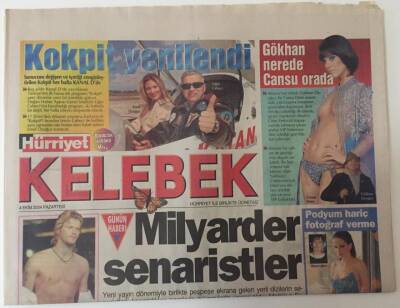 Hürriyet Gazetesi Kelebek Eki 4 Ekim 2004 - Milyarder Senaristler Gamze Özer , Mahinur Ergun, Nuran Devres ... GZ18776 - 1