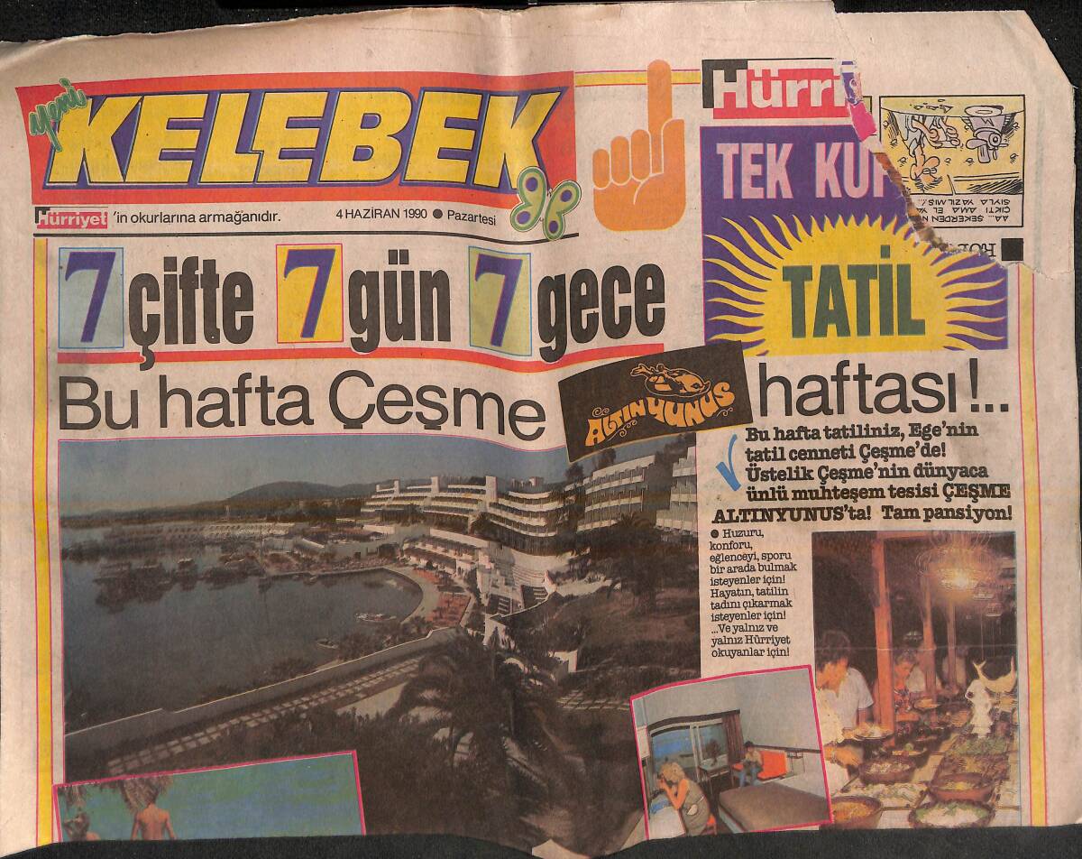Hürriyet Gazetesi Kelebek Eki 4 Haziran 1990 - Levent Kırca Zeki Alasya'yı Eleştiriyor! - Adam Olacak Çocuklar... GZ138087 - 1
