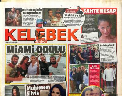 Hürriyet Gazetesi Kelebek Eki 4 Haziran 2013 - Miami Ödülü, Muhteşem Silvia GZ107674 - 1