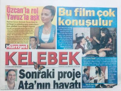 Hürriyet Gazetesi Kelebek Eki - 4 Kasım 2004 - Özcanla Rol Yavuzla Aşk, Sonraki Proje Atanın Hayatı,O da İlhana Aşıkmış GZ43458 - 1