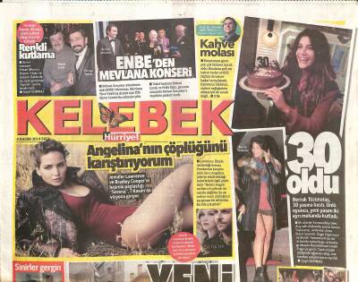 Hürriyet Gazetesi Kelebek Eki 4 Kasım 2014 - Şener Şen , Yıllardır Yaşadığı Etileri Terk Etti . Beyoğluna Yerleşti GZ125722 - 1