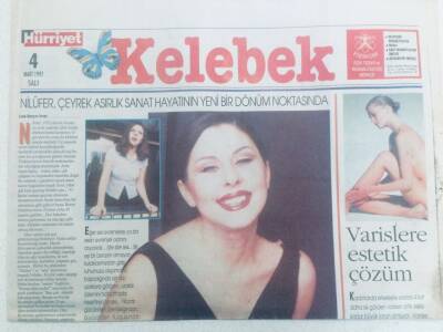 Hürriyet Gazetesi Kelebek Eki 4 Mart 1997 - Nilüfer Çeyrek Asırlık Sanat Hayatının Yeni Bir Dönüm Noktasında GZ40471 - 1