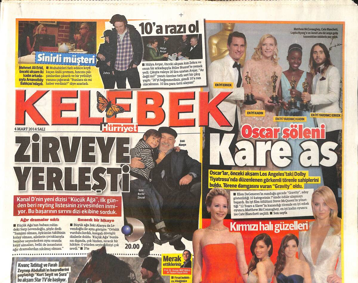 Hürriyet Gazetesi Kelebek Eki 4 Mart 2014 - Ahmet Kaya'sız Bir Eksiğiz GZ160161 - 1