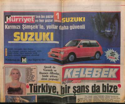Hürriyet Gazetesi Kelebek Eki 5 Ağustos 1989 - Yolculukta Araç Tutarsa GZ61928 - 2