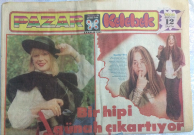 Hürriyet Gazetesi Kelebek Eki 5 Aralık 1982 - Zerrin Özer,Bir Hipi Günah Çıkarıyor GZ21628 - 1