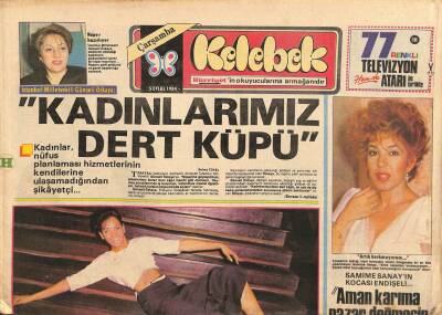 Hürriyet Gazetesi Kelebek Eki 5 Eylül 1984 - Samime Sanayın Kocası Endişeli... GZ114079 - 1