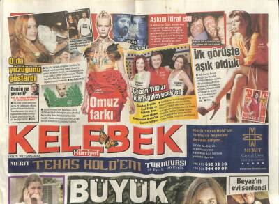 Hürriyet Gazetesi Kelebek Eki 5 Eylül 2012 - Büyük Kavga, Şeyma Subaşının Gözyaşları GZ107670 - 1