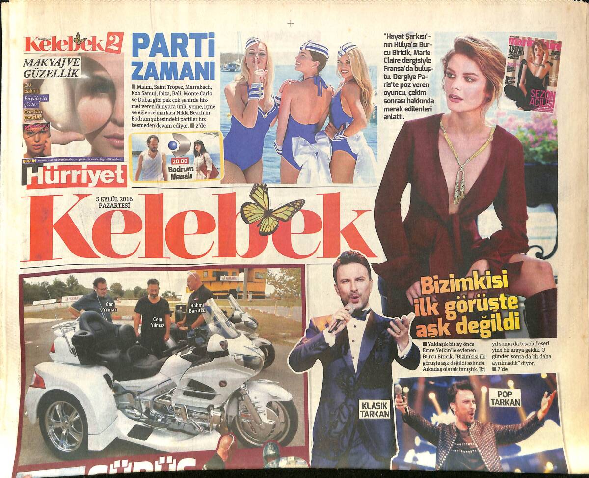 Hürriyet Gazetesi Kelebek Eki 5 Eylül 2016 - Harbiye'de Tarkan Zamanı - Cem Yılmaz Ve Abisi Can Yılmaz Sürüş Eğitimi Aldı GZ154307 - 1