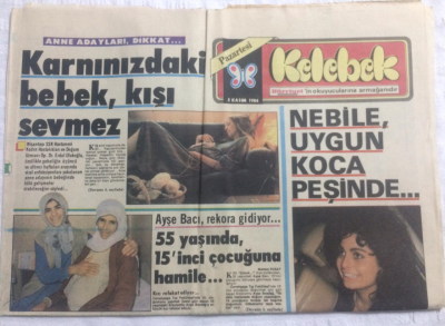 Hürriyet Gazetesi Kelebek Eki 5 Kasım 1984 - Nebile Uygun Koca Peşinde - GZ21088 - 1