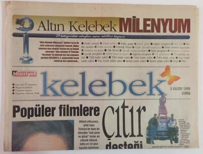 Hürriyet Gazetesi Kelebek Eki 5 Kasım 1999 - Popüler Filmlere Çok Genç Ve Güzel Kızlar En Yüksek Bütçeli GZ18391 - 1