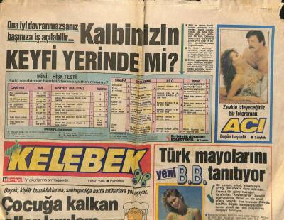 Hürriyet Gazetesi Kelebek Eki 5 Mart 1990 - Mona Lisalar Yarıştı - Perihan Savaşı Fena Kızdırdılar GZ123082 - 1