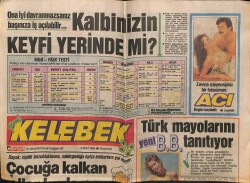 Hürriyet Gazetesi Kelebek Eki 5 Mart 1990 - Perihan Savaşı Fena Kızdırdılar GZ61905 - 1