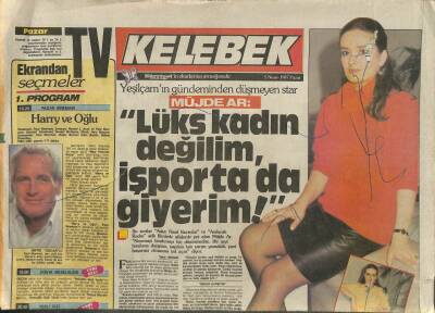 Hürriyet Gazetesi Kelebek Eki 5 Nisan 1987 - Yeşilçamın Gündeminden Düşmeyen Star Müjde Ar GZ96406 - 1