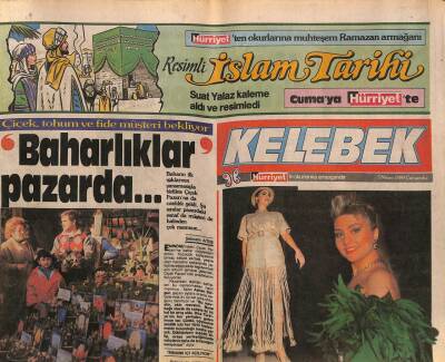 Hürriyet Gazetesi Kelebek Eki 5 Nisan 1989 - Perran Kutman , Tuluğ Çizgen Ve Songül Ülkünün Ekran Yolu Ayrıldı GZ113683 - 1