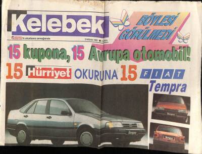 Hürriyet Gazetesi Kelebek Eki 5 Nisan 1991 - Biraz Zerrin Özer GZ75842 - 1