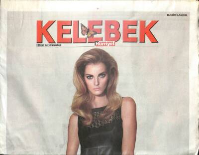Hürriyet Gazetesi Kelebek Eki 5 Nisan 2014 - Mutluluk Pozu * Murat Dalkılıç - Merve Boluğur GZ100742 - 2