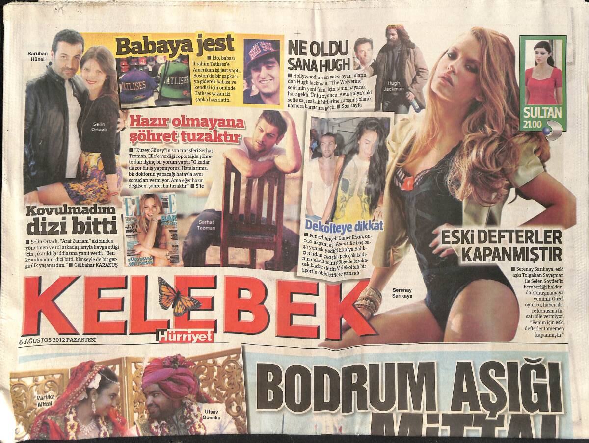 Hürriyet Gazetesi Kelebek Eki 6 Ağustos 2012 - Selenay Sarıkaya: Eski Defterler Kapanmıştır - Yarışçı Lana Del Rey GZ155022 - 1