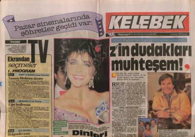 Hürriyet Gazetesi Kelebek Eki 6 Aralık 1987 - Lizin Dudakları Muhteşem GZ63607 - 1