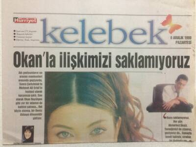 Hürriyet Gazetesi Kelebek Eki 6 Aralık 1999 - Okan Bayülgen İle İlişkimizi Saklamıyoruz GZ35579 - 1