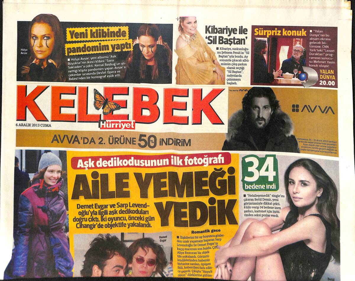 Hürriyet Gazetesi Kelebek Eki 6 Aralık 2013 - Şaşırtan Buluşma: Seren Serengil, Alişan - Tümer Metin Kız Arkadaşıyla Cihangir'de GZ155136 - 1