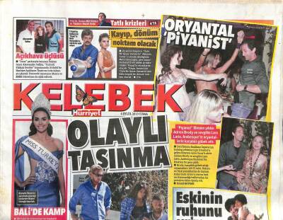 Hürriyet Gazetesi Kelebek Eki 6 Eylül 2013 - Olaylı Taşınma * Alican Özbaş - Meltem Cumbul GZ116609 - 1