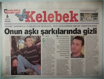 Hürriyet Gazetesi Kelebek Eki 6 Kasım 1996 Onun Aşkı Şarkılarında Gizli -GZ37270 - 1