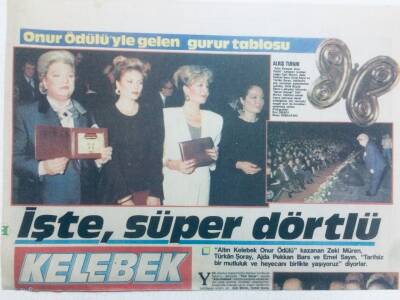Hürriyet Gazetesi Kelebek Eki 6 Mart 1988 - Onur Ödülüyle Gelen Gurur Tablosu İşte Süper Dörtlü GZ42007 - 1