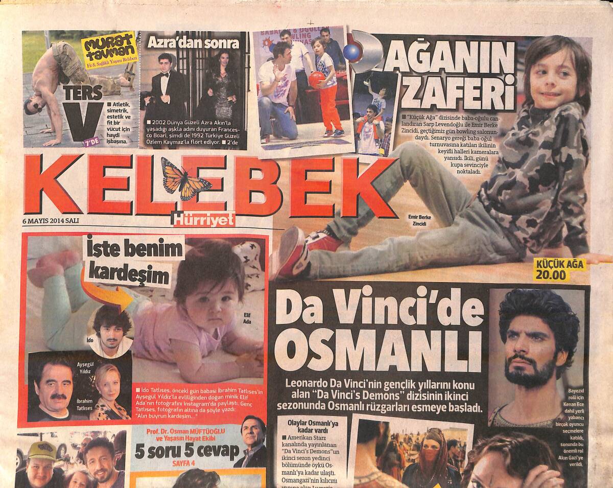 Hürriyet Gazetesi Kelebek Eki 6 Mayıs 2014 - Utangaç Model Irina Shayk - Da Vinci'de Osmanlı GZ159897 - 1