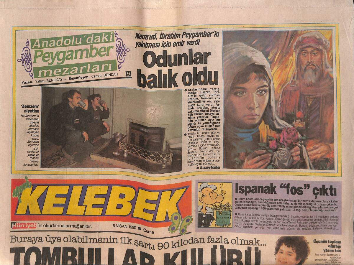 Hürriyet Gazetesi Kelebek Eki 6 Nisan 1990 - Yıldız Kenter'in Büyük Nefreti GZ138122 - 1