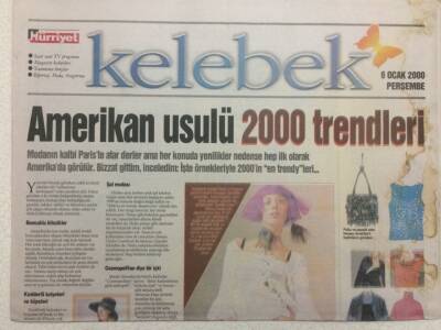 Hürriyet Gazetesi Kelebek Eki 6 Ocak 2000 - Amerikan Usulü 2000 Trendleri GZ34419 - 1