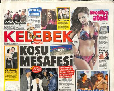Hürriyet Gazetesi Kelebek Eki 6 Şubat 2014 - Trabzonsporlu Futbolcu Paulo Henrique , İstanbul Gecelerinde Görüntülendi GZ116905 - 1