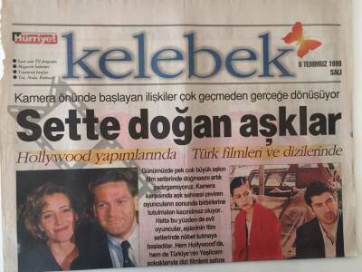 Hürriyet Gazetesi Kelebek Eki 6 Temmuz 1999 - Sette Doğan Aşklar Aydan Şener- Kerem Alışık .. GZ18082 - 1