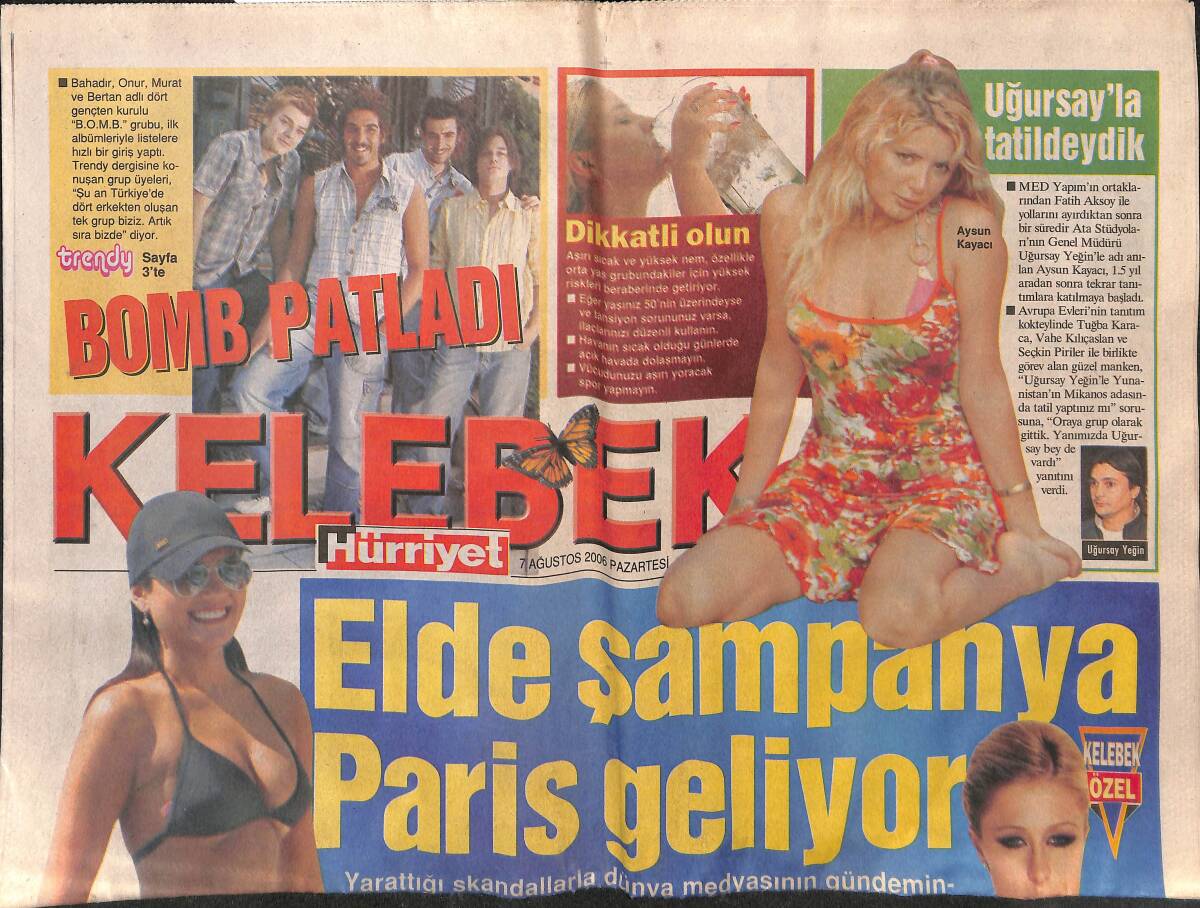 Hürriyet Gazetesi Kelebek Eki 7 Ağustos 2006 - Kid Rock , Bodrum'daki Paparazzileri Unutamadı GZ152949 - 1