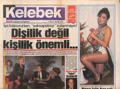 Hürriyet Gazetesi Kelebek Eki 7 Aralık 1990 - Bir Başka Gecede Bambaşka Bir Sezen Aksu GZ91959 - 1