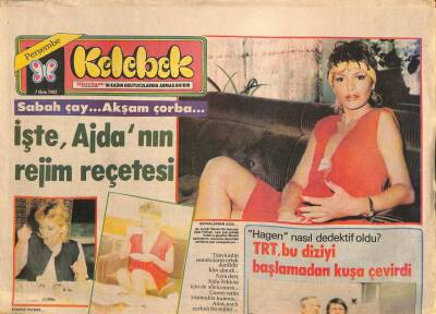 Hürriyet Gazetesi Kelebek Eki 7 Ekim 1982 - İşte Ajda Pekkanın Rejim Reçetesi GZ113832 - 1
