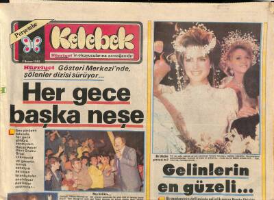 Hürriyet Gazetesi Kelebek Eki 7 Kasım 1985 - Ayşegül Kahramankaptan İle Ertuğrul Zorlutanın Nikah Şahitliklerini Sabancı Yaptı GZ90705 - 1