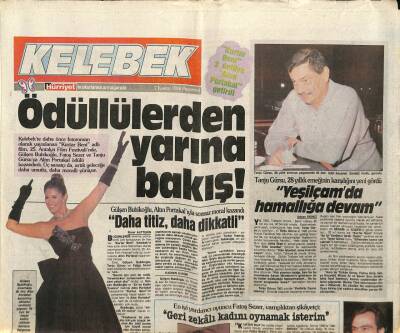 Hürriyet Gazetesi Kelebek Eki 7 Kasım 1988 - Gülşen Bubikoğlu , Altın Portakalıyla Sonsuz Moral Kazandı GZ82792 - 1
