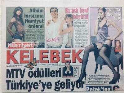 Hürriyet Gazetesi Kelebek Eki 7 Kasım 2005 - MTV Ödülleri Türkiyeye Geliyor, Bu Aşk Beni Büyüttü GZ46940 - 1