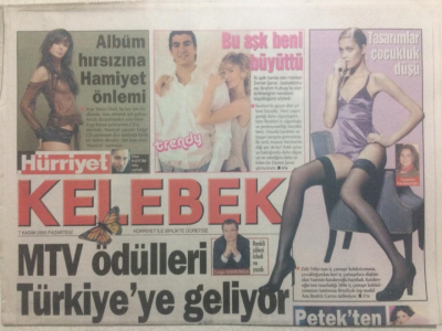 Hürriyet Gazetesi Kelebek Eki 7 Kasım 2005 - Petek Dinçözden Yeni Dizi, Hande Ataizinin Vergi Borcu Mu Var? GZ27163 - 1