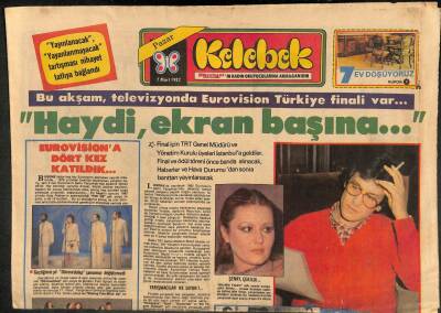 Hürriyet Gazetesi Kelebek Eki 7 Mart 1982 - Alain Delon İle Mireille Darc Mutlu Beraberliklerini Yıllardır Hiç Bozmadan Sürdürüyorlar GZ113770 - 1