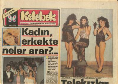 Hürriyet Gazetesi Kelebek Eki 7 Mart 1985 - Tarık Akan da , Telekız Hülya Avşara Aşık Olan Polis Şefini Canlandırıyor GZ88284 - 1