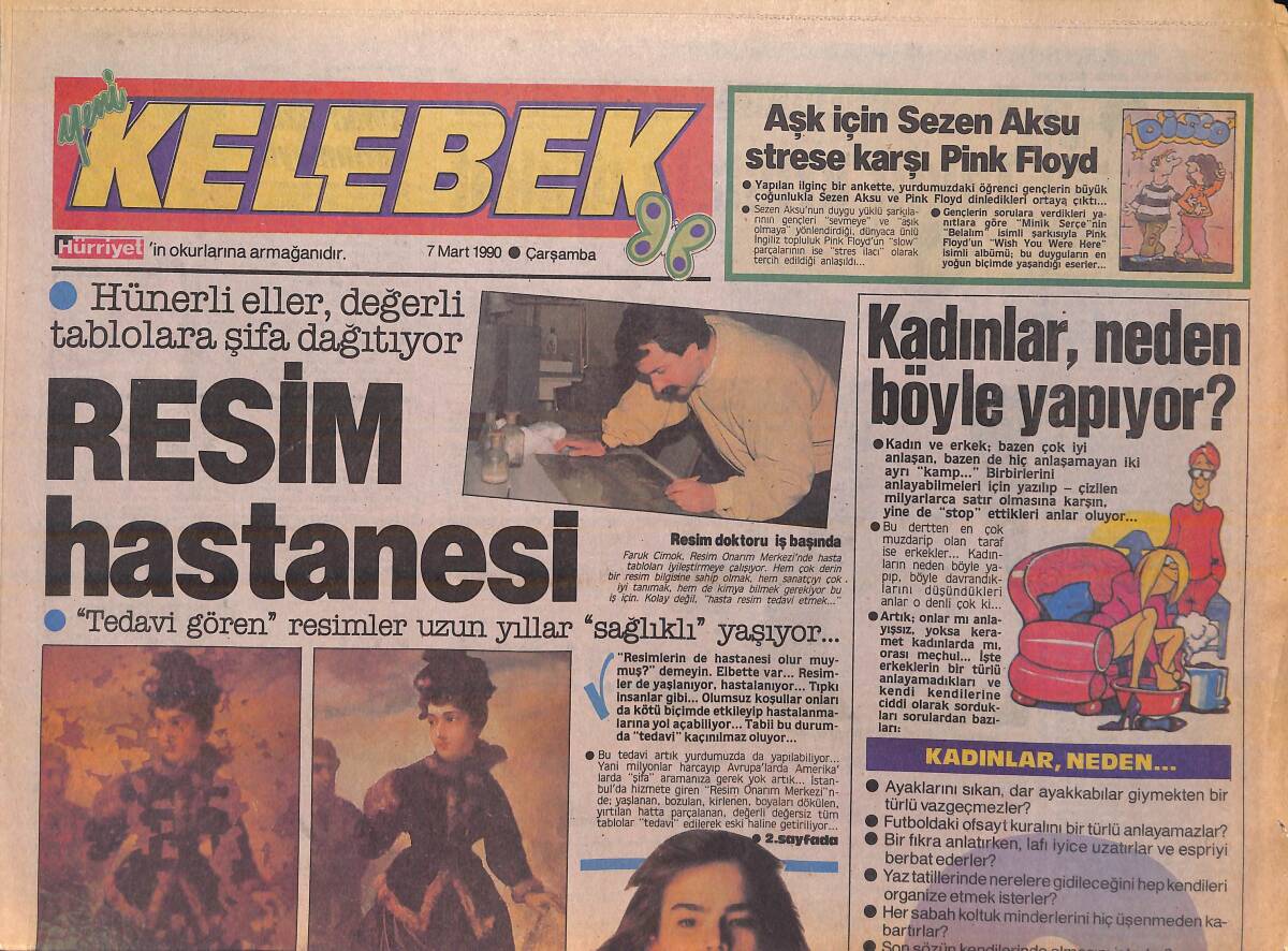 Hürriyet Gazetesi Kelebek Eki 7 Mart 1990 - Reagan'ın Asi Kızı Aile Sırlarını Sattı - Eğlendirenler De Eğlenir: Bülent Ersoy GZ156165 - 1